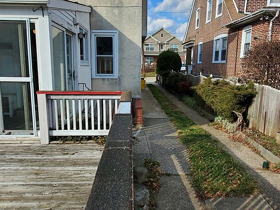 side view down driveway from the deck