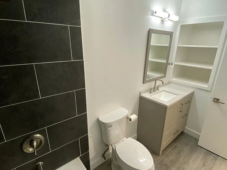 Water-conserving toilet for eco-friendly flushes.