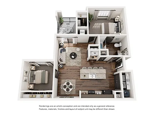 Floor plan 2 Bedroom, 1 Bathroom