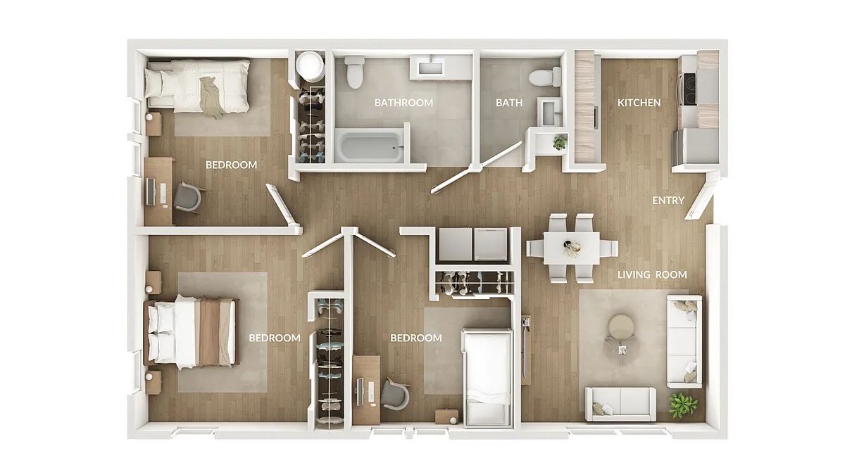 Floor plan 3 Bedroom 2 Bathroom