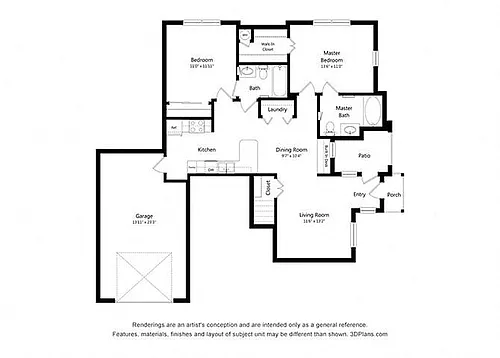 Floor plan Two Bedroom (B2)