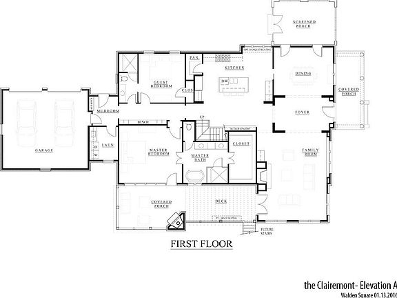 Clairemont A Floor Plan First Floor