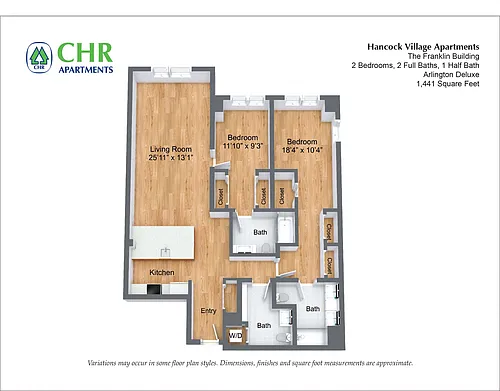 Floor plan 2 Bed/2.5 Bath - The Franklin