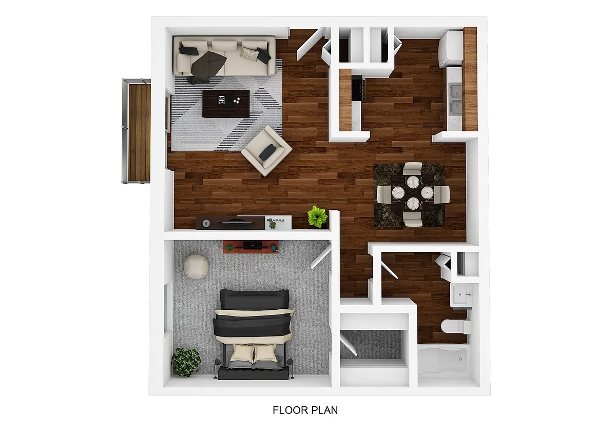 Floor plan 1x1 Diamond