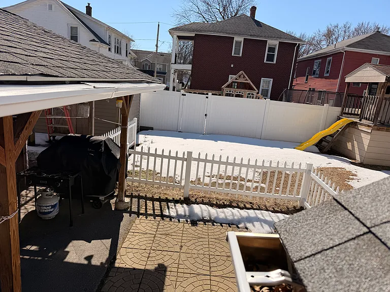 Backyard with cabana