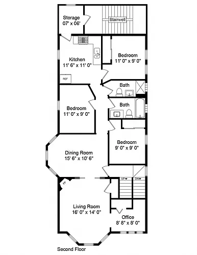Floor plan 3 Bedroom - 2 Bathroom