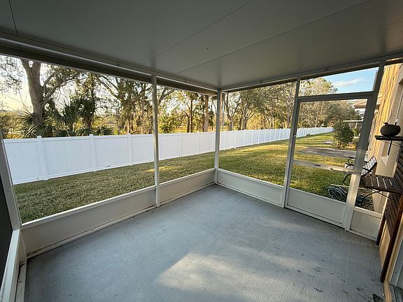 Screen room with power outlet.