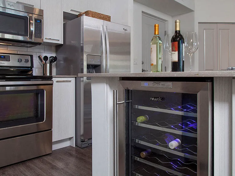 Our Delray Beach apartments offer kitchens with luxury features including Built-In Wine Coolers.