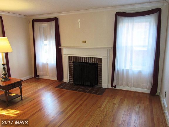 Living Room with wood burning fireplace