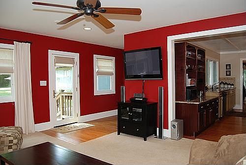 Family Room With Door To Lovely Brick Patio