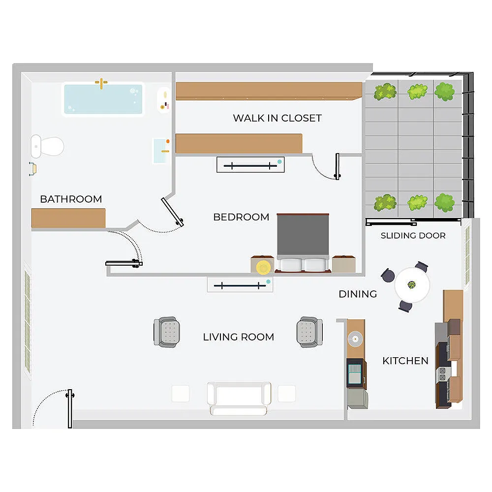 Floor plan 1B/1B P