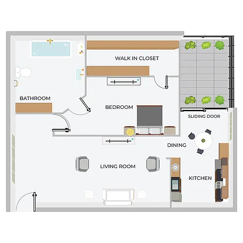 Floor plan 1B/1B P