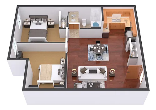 Floor plan 2 Bedroom 1 Bathroom