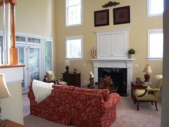 Cathedral ceilings in family room