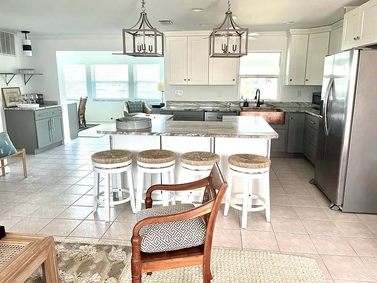 Open living room and kitchen