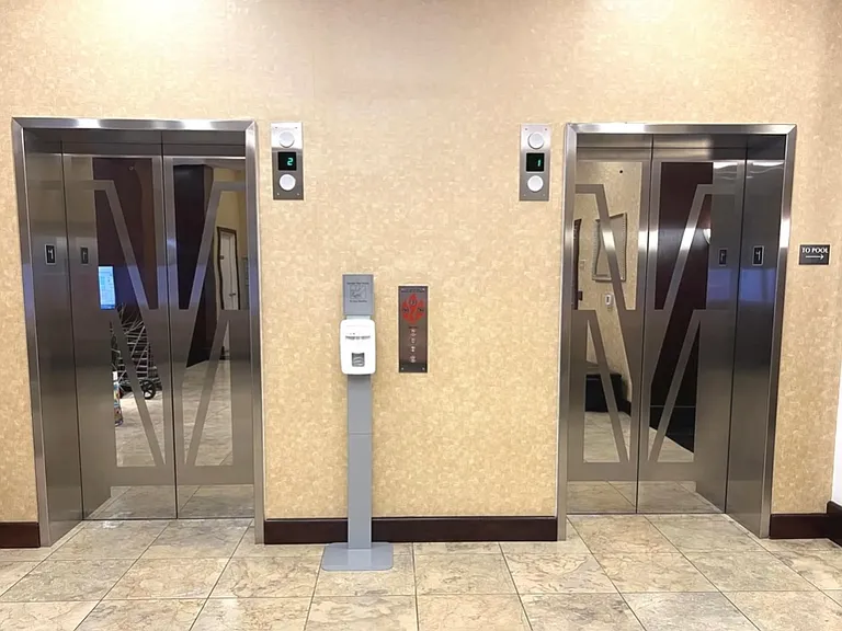 Elevators in lobby