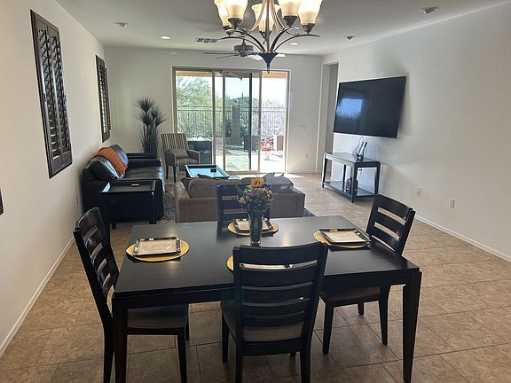 Open dining and living area