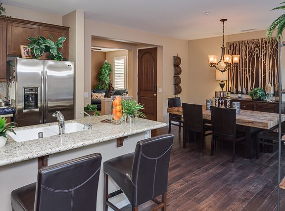 Kitchen open to dining room