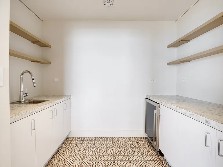 Rooftop lounge meal prep area