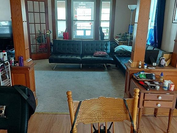 living room view from dining room