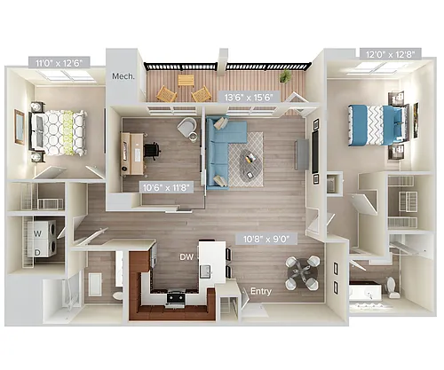 Floor plan B12d-1341-wood