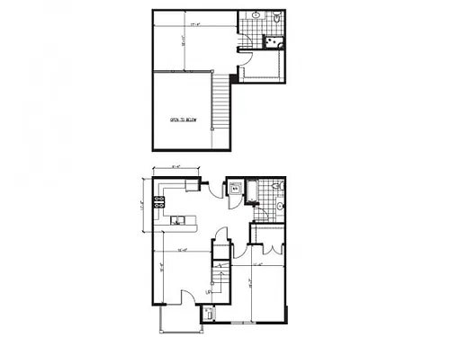 Floor plan Lofted 2 Bed 2 Bath