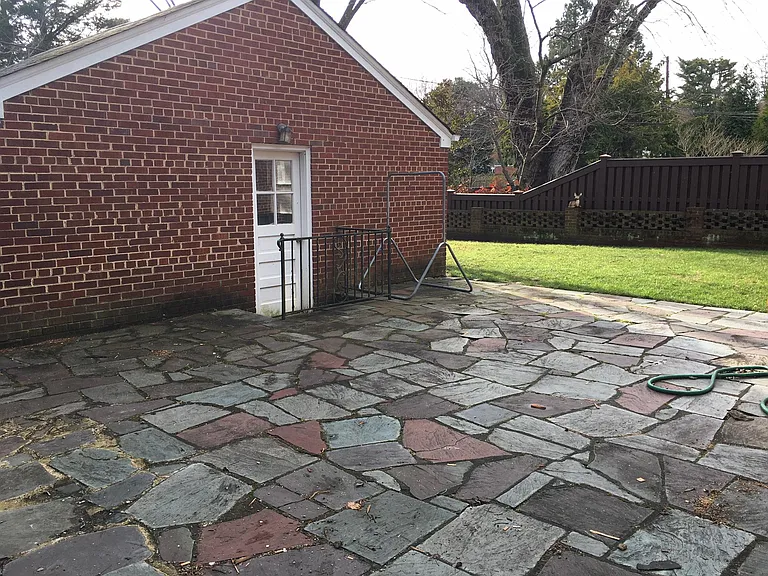 Patio and garage