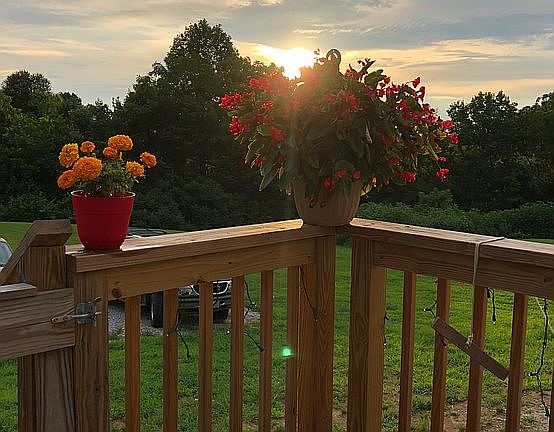 View from front deck sunset