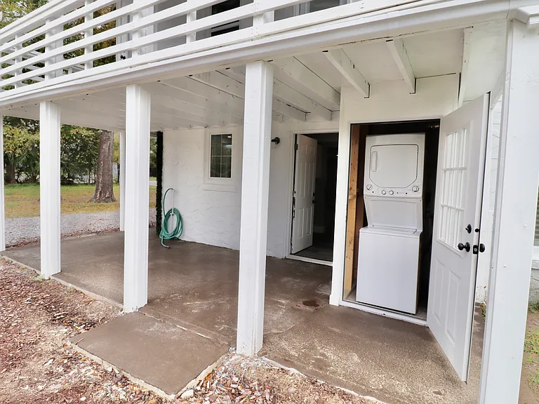 back patio/ washer and dryer