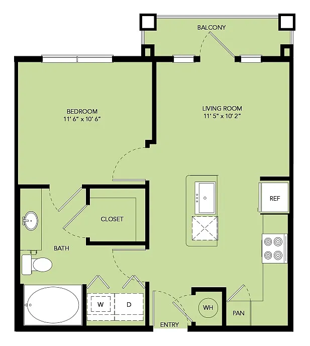 Floor plan A1-561sf-A1.1