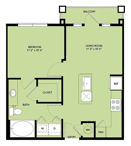 Floor plan A1-561sf-A1.1