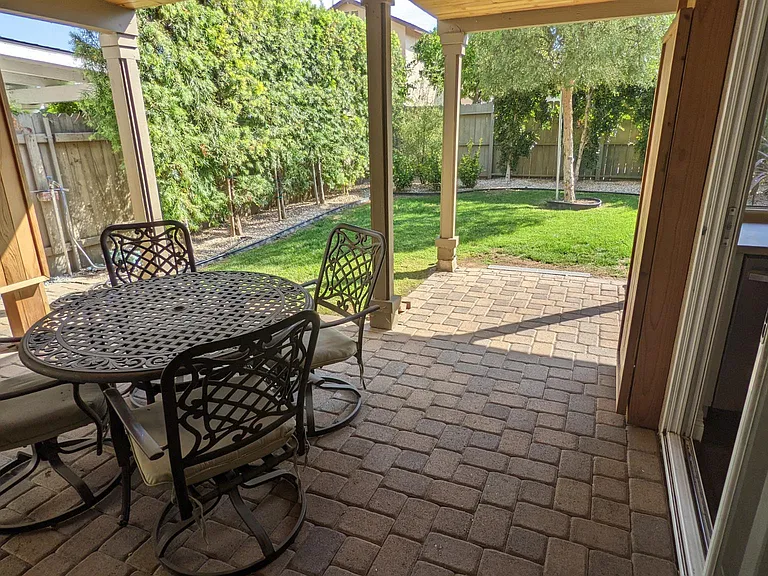View of the patio from the family room sliding door