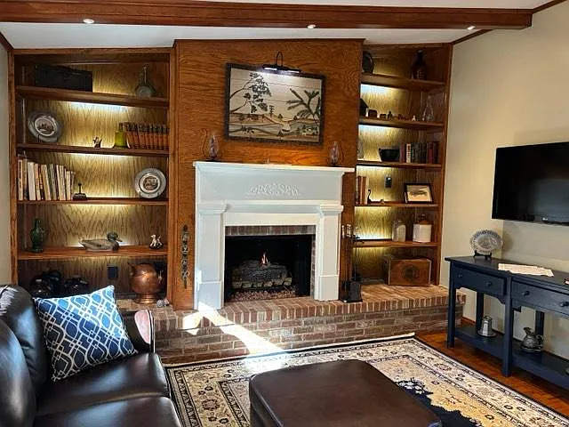Family room with gas fireplace