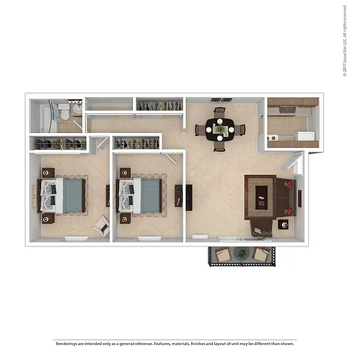 Floor plan 2 Bedroom Traditional