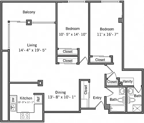 Floor plan 2J