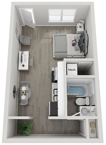 Floor plan A1 Studio C Upgraded - Call for Availability