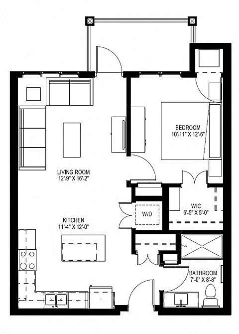 Floor plan One Bedroom C