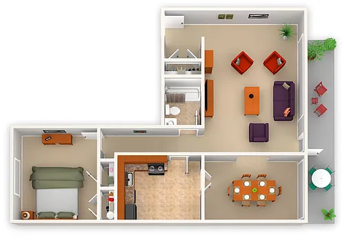 Floor plan 1 Bedroom Standard