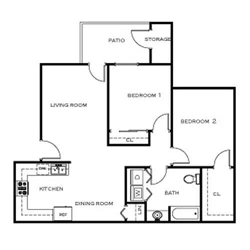 Floor plan 2 Bedroom