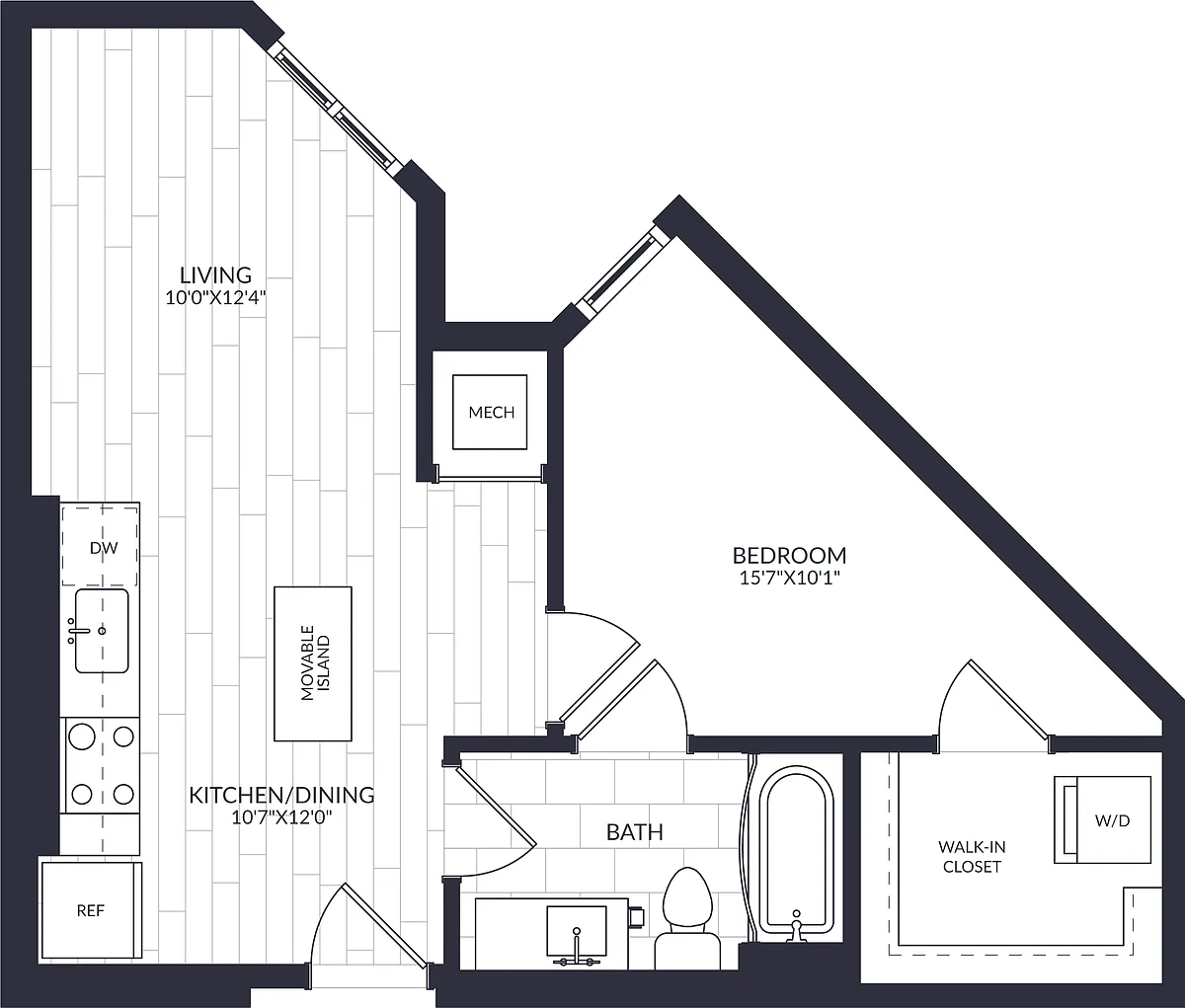 Floor plan 1 Bed/1 Bath-A1-3-2