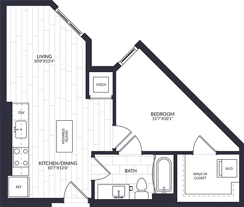 Floor plan 1 Bed/1 Bath-A1-3-2