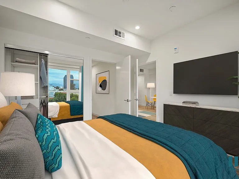 Bedroom with a Mirrored Closet with Built-In Organizers - Magnolia Floor Plan