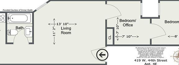 2nd image of 419 W 44th St APT 3E