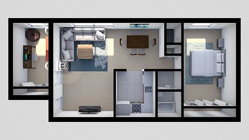 Floor plan 1 Bedroom and Den
