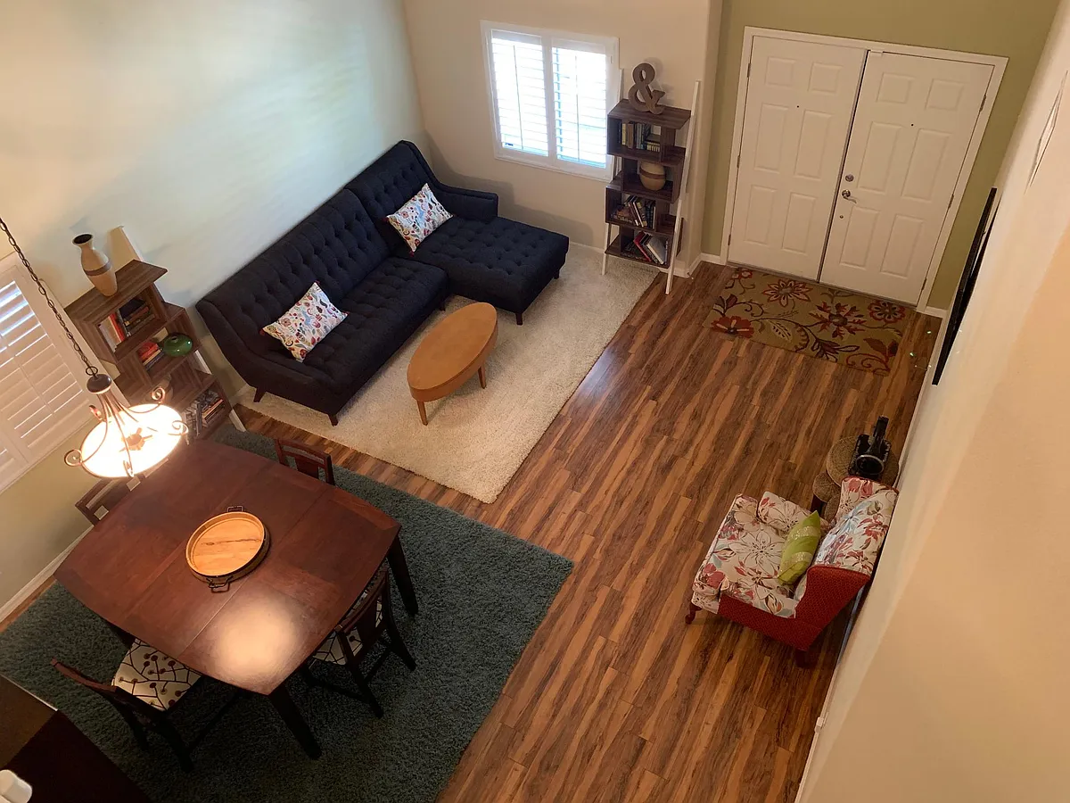 Living room view from loft - 3937 Fuselier Dr