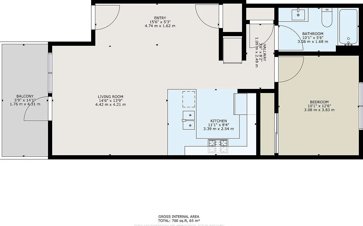 1 bed, 725 sqft, $1,295 — Photo 3