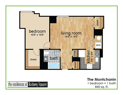 Floor plan Montchanin One Bedroom