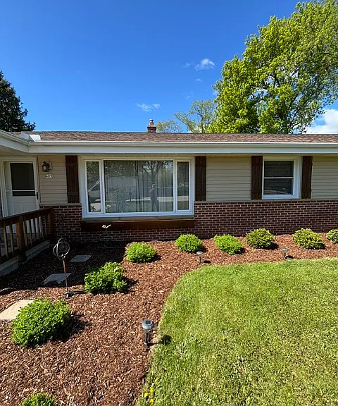 Fresh mulch beds and staining of shutters!