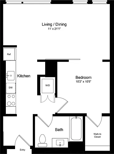 Floor plan 1 Bedroom H