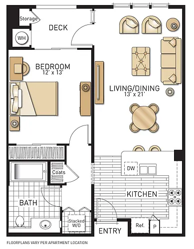 Floor plan Tesoro - One Bedrooms